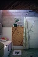 Bathroom with clerestory light on Winter morning